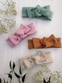 Opaska ciepła zimowa jesienna bawełniana prążkowana wiązana komplet komin czapka hand made ręcznie robiona polska marka dla dziecka dziewczynki chłopca noworodek noworodka na uszka miętowa brudna mięta zielony jasny zieleń pudrowa pastelowa