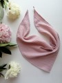 Chustka muślinowa z muślinu lekka dla noworodka noworodkowa dla dziecka jesienna  wiązana komplet chusta pod szyje na głowę przeciw słoneczna komin czapka hand made ręcznie robiona polska marka dla dziecka dziewczynki różowa pudrowa pastelowa pudrowy róż