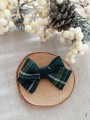 ręcznie robiona hand made Kokarda kokardka spinka do włosów opaska bezuciskowa dla dzieci niemowląt noworodek  noworodka ozdoba do włosów akcesoria do włosów  krata kratka biały zielony zgniła zieleń butelkowa świąteczna