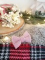 ręcznie robiona hand made Kokarda kokardka spinka do włosów opaska bezuciskowa dla dzieci niemowląt noworodek  noworodka ozdoba do włosów akcesoria sztruksowa różowa róż  jasna pudrowa