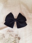 Czarna lniana duża kokardka