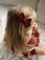 Kokarda kokardka spinka do włosów opaska bezuciskowa dla dzieci niemowląt noworodek  noworodka ozdoba do włosów akcesoria do włosów bordowa bordo buraczkowy wiśniowa krwawy ceglany czerwony czerwien