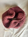 komin szalik szal akcesoria jesień zima bawełniany naturalny lniany wafelek len polska marka hand made komplet dla dziecka dla dzieci buraczkowy burak bordowy wiśniowy