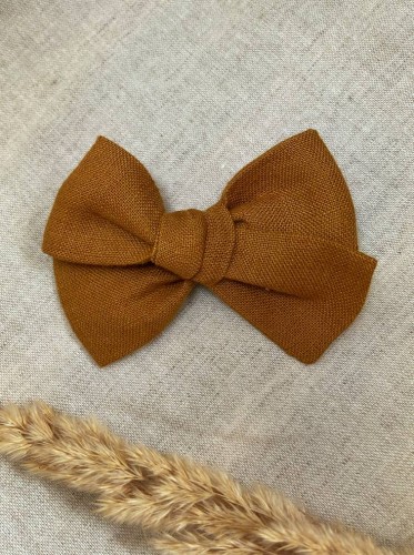 ręcznie robiona hand made Kokarda kokardka spinka do włosów opaska bezuciskowa dla dzieci niemowląt noworodek  noworodka ozdoba do włosów akcesoria do włosów  brązowa bursztynowa karmel toffi brunatny orzechowy cynamonowa