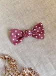 Pętelka brudny róż w kropki kokardka