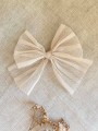 ręcznie robiona hand made Kokarda kokardka spinka do włosów opaska bezuciskowa dla dzieci niemowląt noworodek  noworodka ozdoba do włosów akcesoria do włosów jasny róż pudrowy różowy  gumka do włosów scrunchie skranczi tiulowa lekka