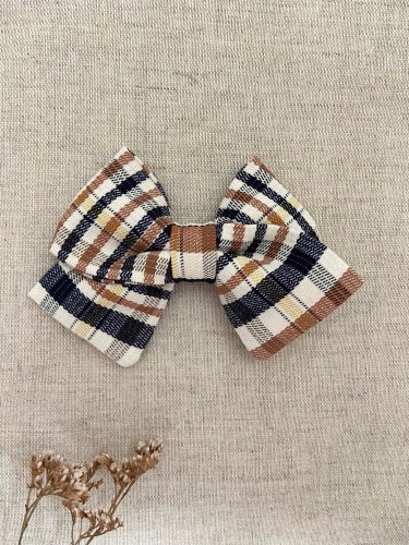 ręcznie robiona hand made Kokarda kokardka spinka do włosów opaska bezuciskowa dla dzieci niemowląt noworodek  noworodka ozdoba do włosów akcesoria do włosów  brązowa bursztynowa karmel toffi brunatny orzechowy cynamonowa karmelowa lniana