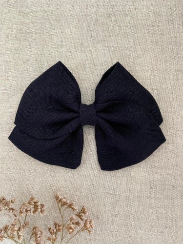 ręcznie robiona hand made Kokarda kokardka spinka do włosów opaska bezuciskowa dla dzieci niemowląt noworodek  noworodka ozdoba do włosów akcesoria do włosów  granatowa granat ciemny niebieski rozpoczęcie roku święta świąteczna