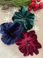 ręcznie robiona hand made Kokarda kokardka spinka do włosów opaska bezuciskowa dla dzieci niemowląt noworodek  noworodka ozdoba do włosów akcesoria do włosów  scrunchie skranczi welurowa aksamitna granatowa