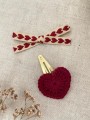 ręcznie robiona hand made Kokarda kokardka spinka do włosów opaska bezuciskowa dla dzieci niemowląt noworodek  noworodka ozdoba akcesoria  serduszko walentynki walentynka serduszka spinka serce