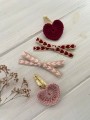 ręcznie robiona hand made Kokarda kokardka spinka do włosów opaska bezuciskowa dla dzieci niemowląt noworodek  noworodka ozdoba akcesoria  serduszko walentynki walentynka serduszka spinka serce