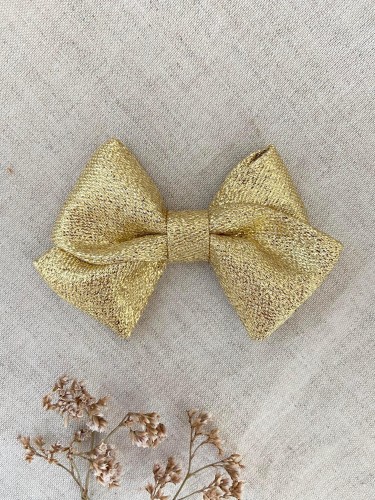 Kokarda kokardka spinka do włosów opaska bezuciskowa dla dzieci niemowląt świąteczna złota brokatowa złoto święta Boże narodzenie gwiazdka