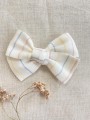 ręcznie robiona hand made Kokarda kokardka spinka do włosów opaska bezuciskowa dla dzieci niemowląt noworodek  noworodka ozdoba do włosów akcesoria do włosów różowa pudrowa paseczki niebieskie żółte różowe biała letnia lato