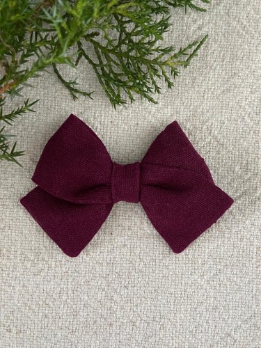 Kokarda kokardka spinka do włosów opaska bezuciskowa dla dzieci niemowląt noworodek noworodka ozdoba do włosów akcesoria do włosów gumka spineczka bordowa buraczkowa wiśniowa  (3).jpg