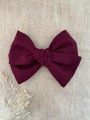 Kokarda kokardka spinka do włosów opaska bezuciskowa dla dzieci niemowląt noworodek noworodka ozdoba do włosów akcesoria do włosów gumka spineczka bordowa buraczkowa wiśniowa  (9).jpg
