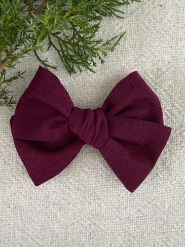 Kokarda kokardka spinka do włosów opaska bezuciskowa dla dzieci niemowląt noworodek noworodka ozdoba do włosów akcesoria do włosów gumka spineczka bordowa buraczkowa wiśniowa  (2).jpg