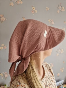 Chustka muślinowa z daszkiem mauve