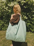 Torba shopper XXL 65x40x15 duża wodoodporna turkusowa
