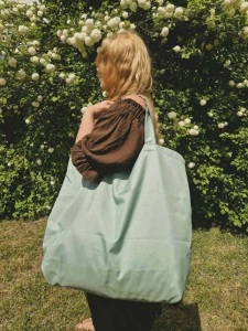 Torba shopper XXL 65x40x15 duża wodoodporna turkusowa